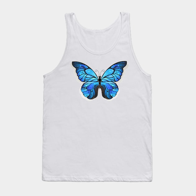 Blue Butterfly Morpho ( Blue Butterflies ) Tank Top by Blackmoon9